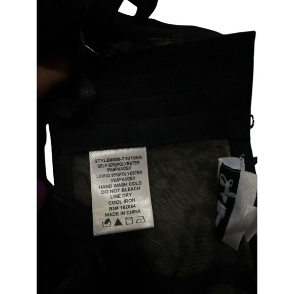 Sky to Moon Black Mesh Bustier Crop Top Corset Women’s L Sheer Boned Bralette - Picture 5 of 5